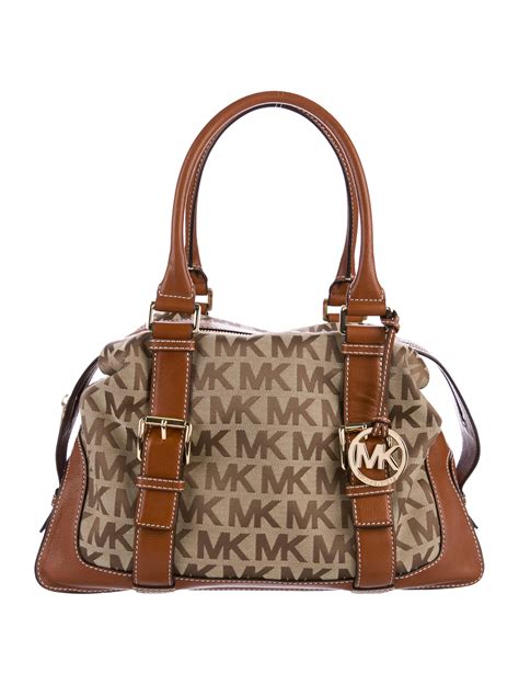 michael kors monogram satchel bag.